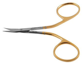 199-550 - SWEDISH GRADLE SCISSORS SPREAD HANDLE SHARP CURVED BLADES POWER-CUT-GOLD 3 3/4"FS