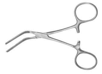 2100-115 - COOLEY PEDIATRIC VASCULAR CLAMP 90° ANGLE JAW 5" FS