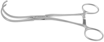 2100-210 - COOLEY LIGATURE CARRIER CLAMP HALF SERRATED CURVED ATRAUMATIC JAW 6 3/4" FS