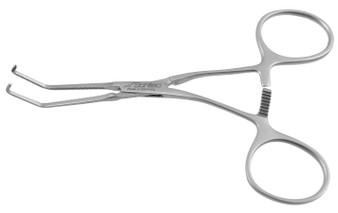 2100-487C - COOLEY NEONATAL CLAMP 45° DOUBLE ANGLE JAW/SHANK C 4 3/4"  FS