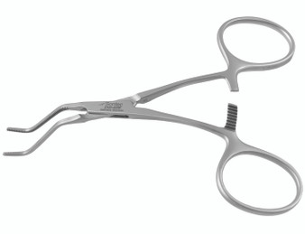 2100-489B - COOLEY NEONATAL CLAMP LARGE DOUBLE ANGLE JAW/SHANK B 4 3/4"  FS