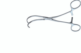2100-674 - DEBAKEY LIG CARRIER CLAMP FULL SERRATED LARGE CURVED JAW 6 1/2"  FS