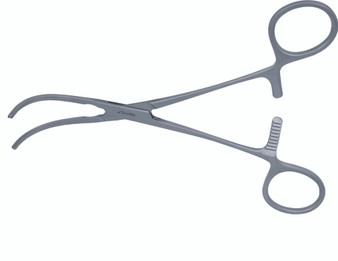 2100-746 - DEBAKEY PERIPHERAL VASCULAR CLAMP FULL CURVED JAW 6 1/4" FS