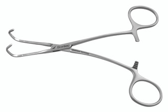 2100-909 - CASTENADA CLAMP LARGE DOUBLE CURVED JAWS ANGLE SHANK 6"  FS