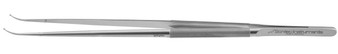 2200-207B - RING TIP FORCEPS ROUND HANDLE TC DUST CURVED 1mm 9" LIGHT WEIGHT  FS