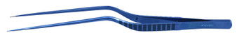 2601-282 - TITANIUM YASARGIL MICRO FORCEPS FLAT BAYONET HANDLE TC DUST 1mm STRAIGHT RING TIP 9"