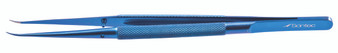2602-204 - TITANIUM MICRO FORCEPS ROUND HANDLE 0.3mm CURVED 7" LIGHT WEIGHT
