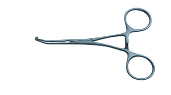 2605-155B - TITANIUM DEBAKEY NEONATAL CLAMP 45° DOUBLE ANGLE JAW CURVED SHANK B 4.75" FS