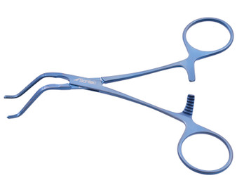 2605-507 - TITANIUM KITZMILLER CLAMP COOLEY JAWS ANGLE LEFT 5 1/2"  FS