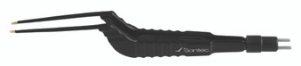 2700-837NS - BLACK BIPOLAR BAYONET FORCEPS W/STOP PIN WIDE GRIP THIN TIP STRAIGHT 4x1.2mm 6.75" NON STICK