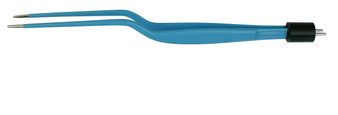 2700-968 - BIPOLAR SCOVILLE-GREENWOOD BAYONET FORCEPS FLAT HANDLE 1.5mm 7 1/2" BLUE