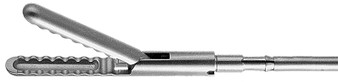 2901-244L - ATRAUMATIC GRASPER W/WAVY TEETH & RESERVOIR SINGLE ACTION JAWS Ø5mm TUBE SHAFT 21.5mm JAW LENGTH 450mm