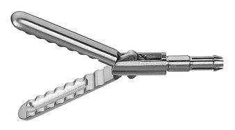 2901-245S - ATRAUMATIC GRASPER W/WAVY TEETH & RESERVOIR DOUBLE ACTION JAWS Ø5mm TUBE SHAFT 26.5mm JAW LENGTH 330mm