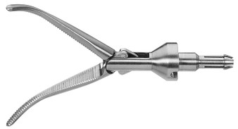 2901-263S - OVERHOLT CLAMP W/FINE TEETH CURVED DOUBLE ACTION JAWS Ø10mm TUBE SHAFT 330mm