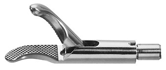 2901-322S - NEEDLEHOLDER W/TC SERRATED CROSSWISE TEETH LEFT CURVED SINGLE ACTION JAWS Ø5mm TUBE SHAFT 11mm JAW LENGTH 330mm