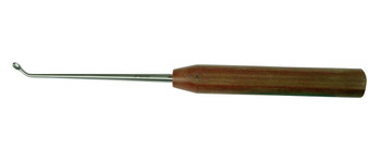 320-624 - LONG PHENOLIC HANDLE CURETTE 6mm x 9mm SERRATED CUP 45° CURVED RIGHT 14.5"