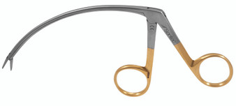 350-805Q - CARROLL TENDON PULLING FORCEPS CURVED DOWN SHAFT SERRATED JAW 5" QUANTUM