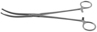 438-611 - ROCHESTER CARMALT FORCEPS LONG SERRATIONS W/CROSS-SERRATED TIP CURVED 10" (25.5cm)