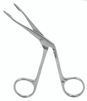 467-336Q - SILVER EAR DRESSING FORCEPS 2.5mm x 8mm GROOVED JAW 5 1/4" QUANTUM