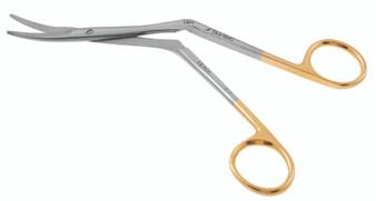 475-307Q - KNIGHT NASAL SCISSORS SERRATED POWER-CUT-GOLD CURVED LEFT 7" QUANTUM