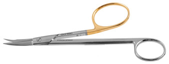 475-420 - GILLIES CLODIUS SCISSORS PC GOLD CURVED 6"