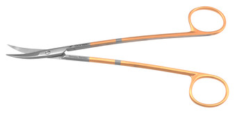 508-631A - KELLY SCISSORS S-CURVED POWER-CUT-GOLD 6 3/4"
