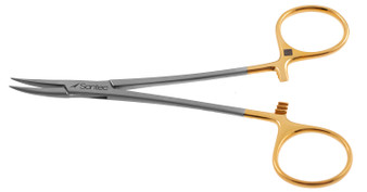516-720D - VASECTOMY DISSECTION FORCEPS SHARP CURVED 5" DELUXE