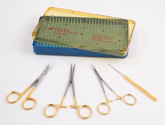 516-725-SET - VASECTOMY SET IN TRAY (CLAMP/FORCEPS/HOOK/SCISSORS)