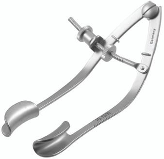 10-1600 - LANCASTER EYE SPECULUM MALLEABLE ARMS SOLID BLADES