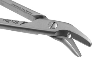 1100-308 - WIRE SUTURE SCISSORS CLASSIC SERRATED BLADES ANGLED 5"