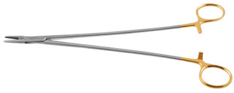 132-217 - CRILE WOOD NEEDLE HOLDER TC SERRATED TIP 11"