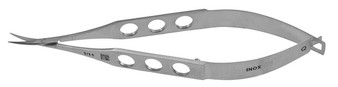 13-2520FQ - CASTROVIEJO CORNEAL SCISSORS FENESTRATED HANDLE MEDIUM CURVED BLUNT BLADES 4 1/4" QUANTUM