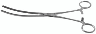 142-202Q - DOYEN-KOCHER INTESTINAL FORCEPS LONGITUDINAL SERRATED CURVED 9" QUANTUM
