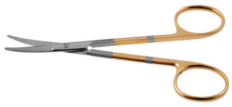 1200-074Q - KAYE FACE LIFT/BLEPH SCISSORS PC GOLD CURVED 4 3/4" QUANTUM