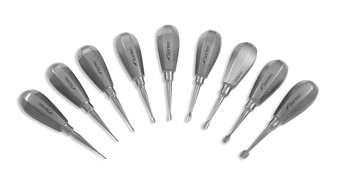 1103-3894-SET - WINGED DENTAL ELEVATORS SHORT HANDLE COMPLETE SET W/O TRAY