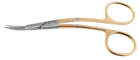 110-915 - LAGRANGE SCISSORS CURVED SHANK SLIGHTLY CURVED BLADES POWER CUT GOLD 4 1/4"