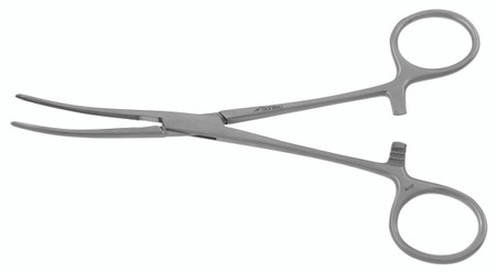 115-602Q - BAINBRIDGE FORCEPS DELICATE LONGITUDINAL SERRATIONS W/CROSS SERRATED TIP CURVED 6" QUANTUM