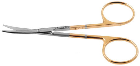 1200-022 - STRABISMUS SCISSORS PC GOLD CURVED 4 1/2" 1200-022 - STRABISMUS SCISSORS PC GOLD CURVED 4 1/2"