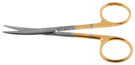 1200-023 - STRABISMUS SCISSORS POWER-CUT-GOLD CURVED DELICATE 4 1/4"