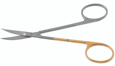 1200-028L - IRIS SCISSORS POWER CUT GOLD CURVED LEFT 4 1/2"