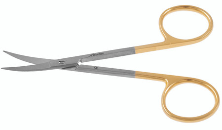 1200-028Q - IRIS SCISSORS PC GOLD CURVED 4 1/2" QUANTUM