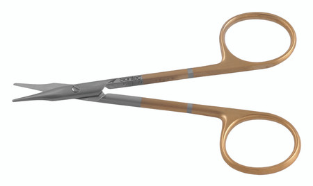 1200-050 - STEVENS TENOTOMY SCISSORS POWER-CUT-GOLD SHORT STRAIGHT BLUNT 4 1/8"