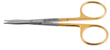 1200-062 - STEVENS TENOTOMY SCISSORS POWER-CUT-GOLD LONG STRAIGHT BLUNT 4 1/2"