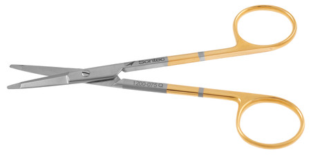 1200-075Q - FREEMAN-KAYE MINI FACE LIFT SCISSORS POWER-CUT-GOLD SPATULATED TIP STRAIGHT 5" QUANTUM