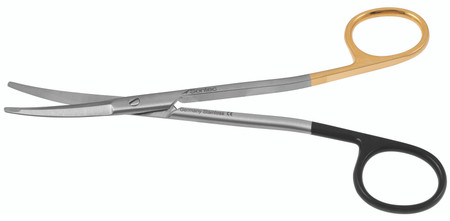 1200-078 - FREEMAN KAYE FACELIFT SCISSORS SPREAD HANDLE SPATULATED TIP TC-POWER CUT CURVED BLUNT 5 3/4"