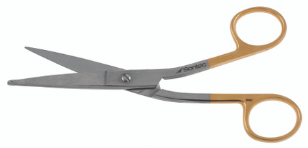 1200-190Q - KNOWLES BANDAGE SCISSORS POWER CUT GOLD ANGLE SERRATED 5 1/2" QUANTUM
