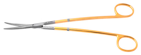 1200-523 - METZENBAUM SCISSORS "S" CURVED SHANK PC GOLD CURVED 8"