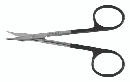 1200-702 - STEVENS TENOTOMY SCISSORS POWER-CUT-BLACK SHORT CURVED BLUNT 4 1/8 "