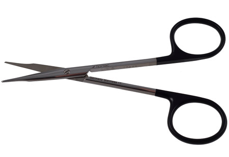 1200-704 - STEVENS TENOTOMY SCISSORS POWER CUT BLACK LONG STRAIGHT BLUNT 4 1/2"
