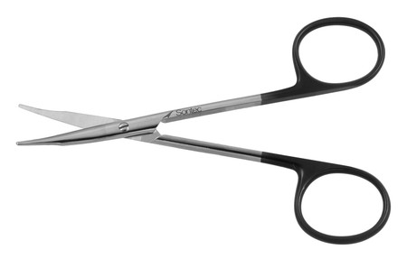 1200-706 - STEVENS TENOTOMY SCISSORS POWER-CUT-BLACK LONG CURVED BLUNT 4 1/2"